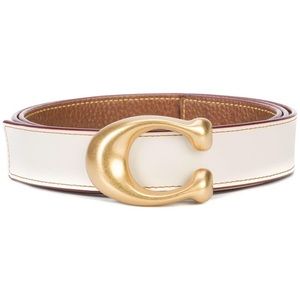 Coach white sculpted C reversible belt